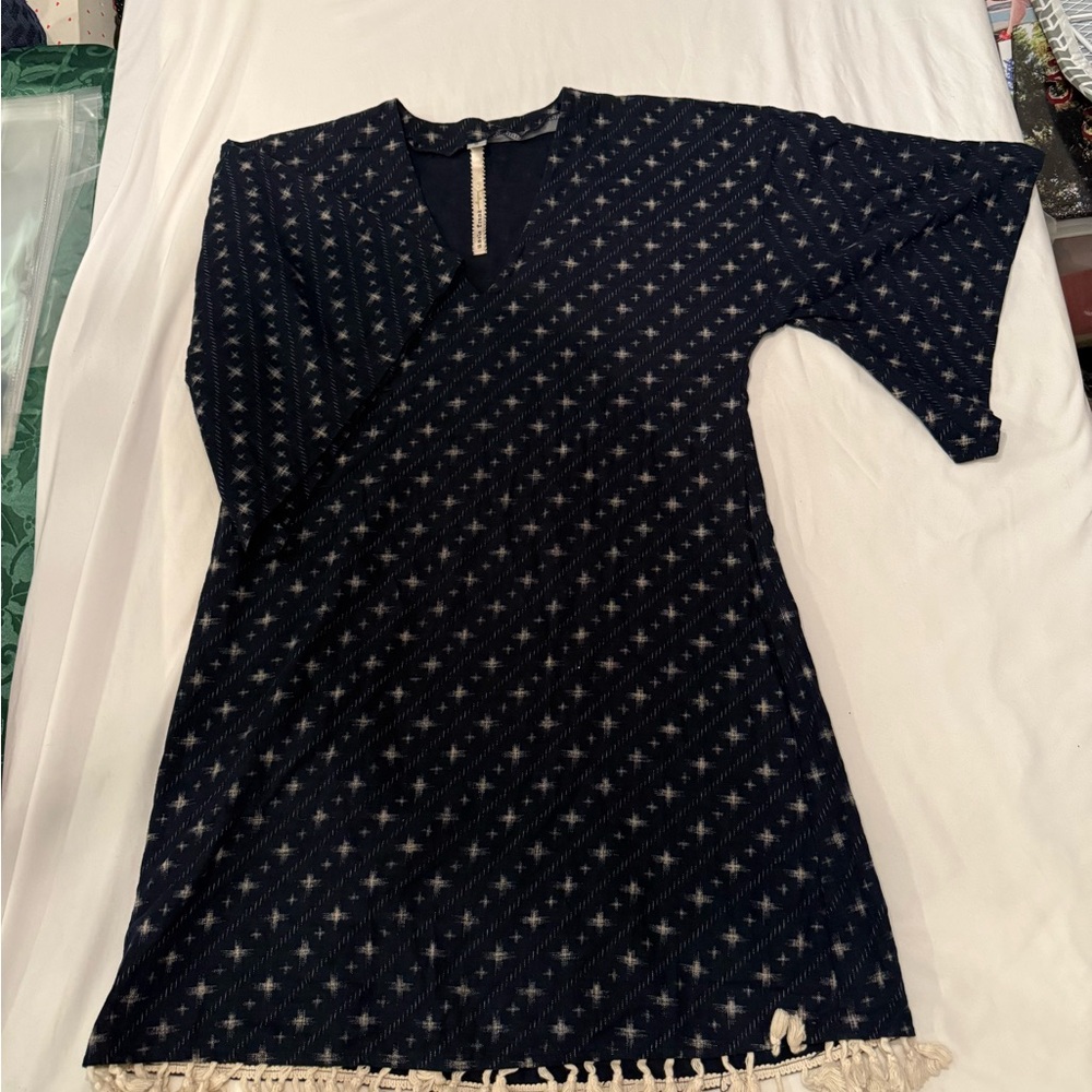 Uncle Frank Navy and White Star Pattern Dress size small